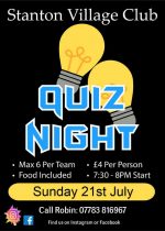 Quiz Night Poster 21st July