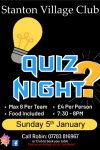 Quiz Night Poster - Sunday 5th January