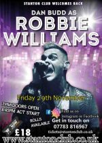 Robbie Williams Tribute Gloucestershire - Dan Budd Poster - 29th November