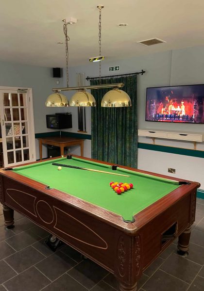 Pool Room at Stanton Club - pool table, tv and sound system
